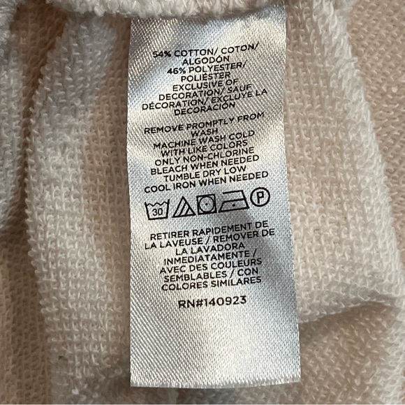 NWOT Lou & Grey Cream Crewneck with Striped Detail - Picture 4 of 6